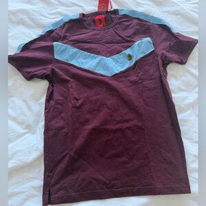 Luke 1977 Burgundy and Light Blue Short Sleeve Tee